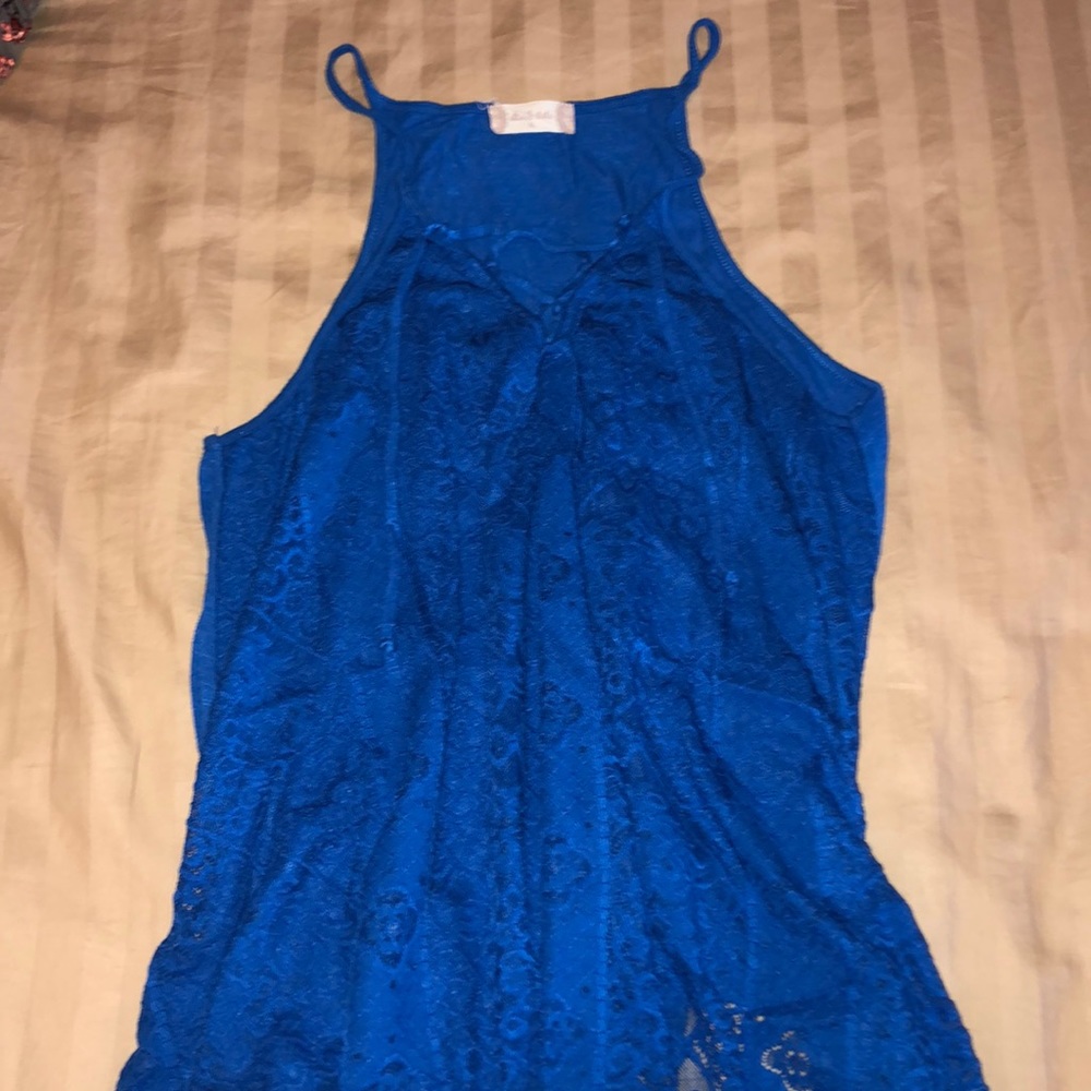Altar’d state royal blue lace top